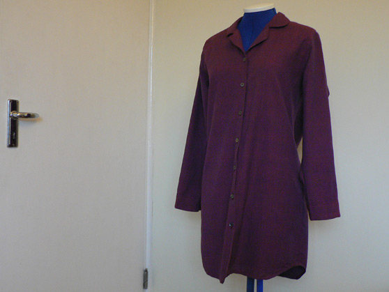 Purple nightshirt on dressmaker's dummy