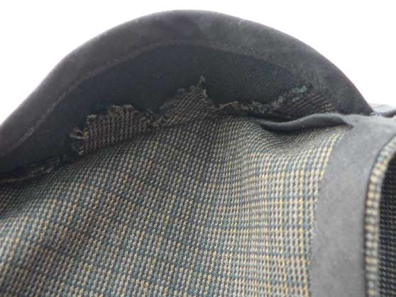 Underside of facing showing notched seam and interfacing